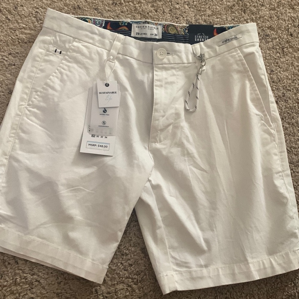 Mens white dress shorts